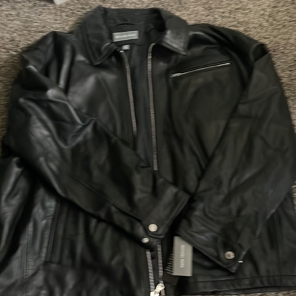 MK Black Leather Jacket - Mens 4XB